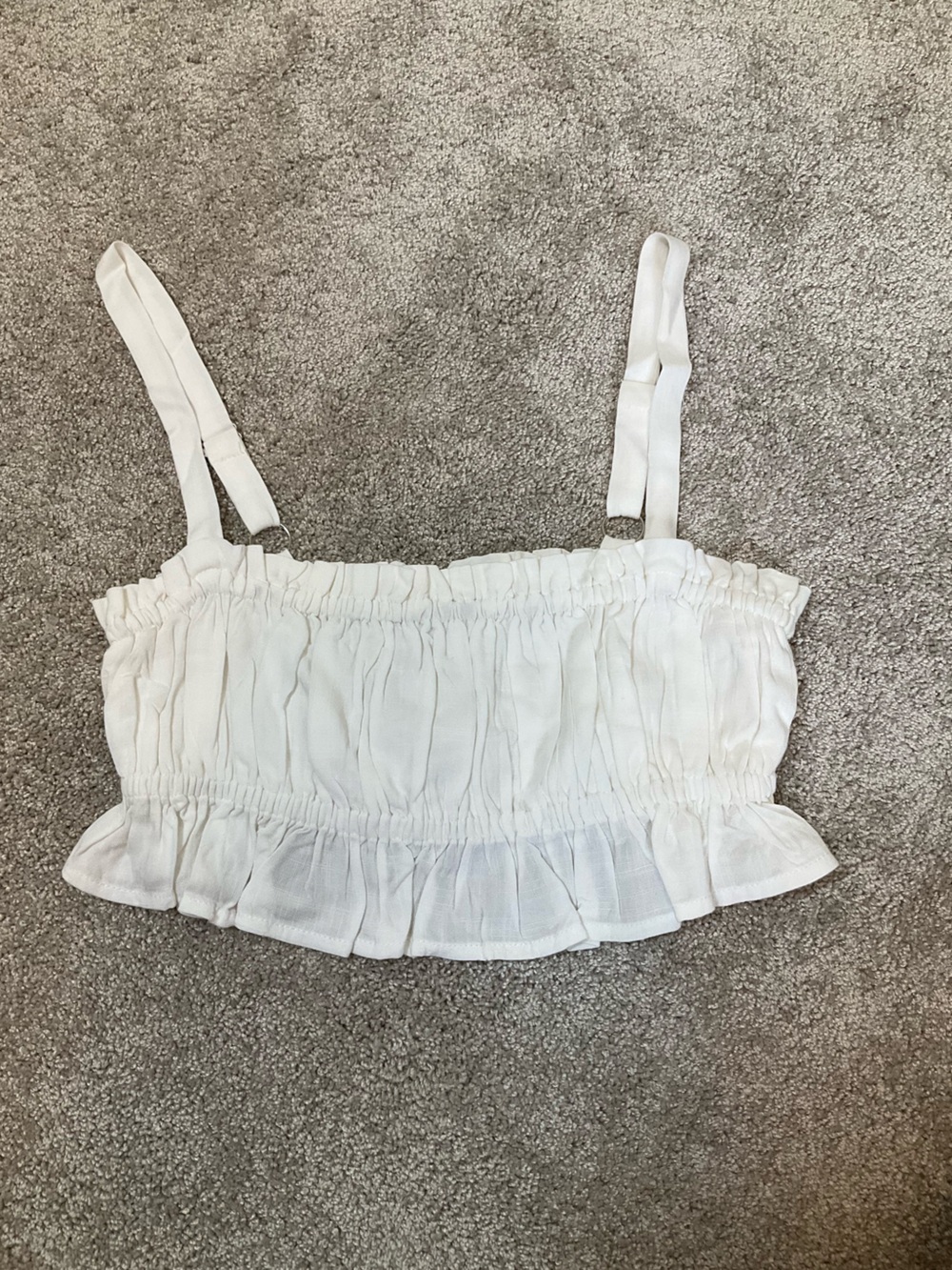 Princess Polly NWT White Ruched Crop Cami Top Size 6